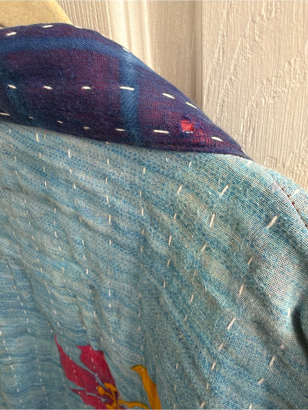 Reversible Kantha Kimono Robe Duster - Picture 5 of 8